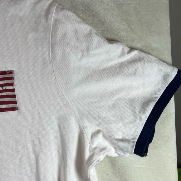 Polo Ralph Lauren XL White and Blue Polo Shirt American Flag UsA 4th of July - Picture 2 of 9